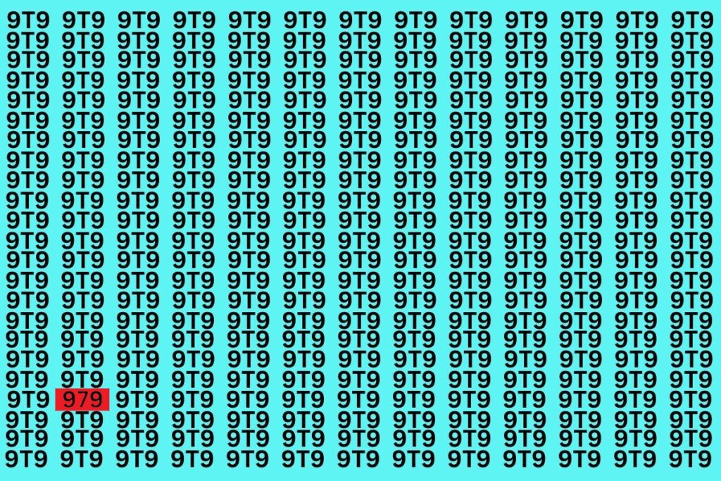 Optical Illusion Challenge: Spot the Hidden Number 979 Among 9T9 in Just 10 Seconds!