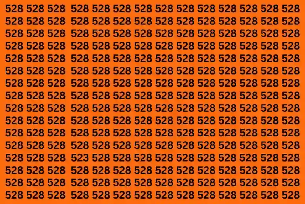Optical Illusion: Can You Find the Number 523 Among 528 in 7 Seconds?
