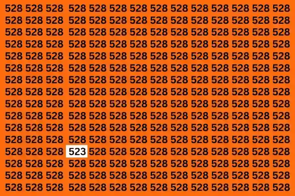 Optical Illusion: Can You Find the Number 523 Among 528 in 7 Seconds?
