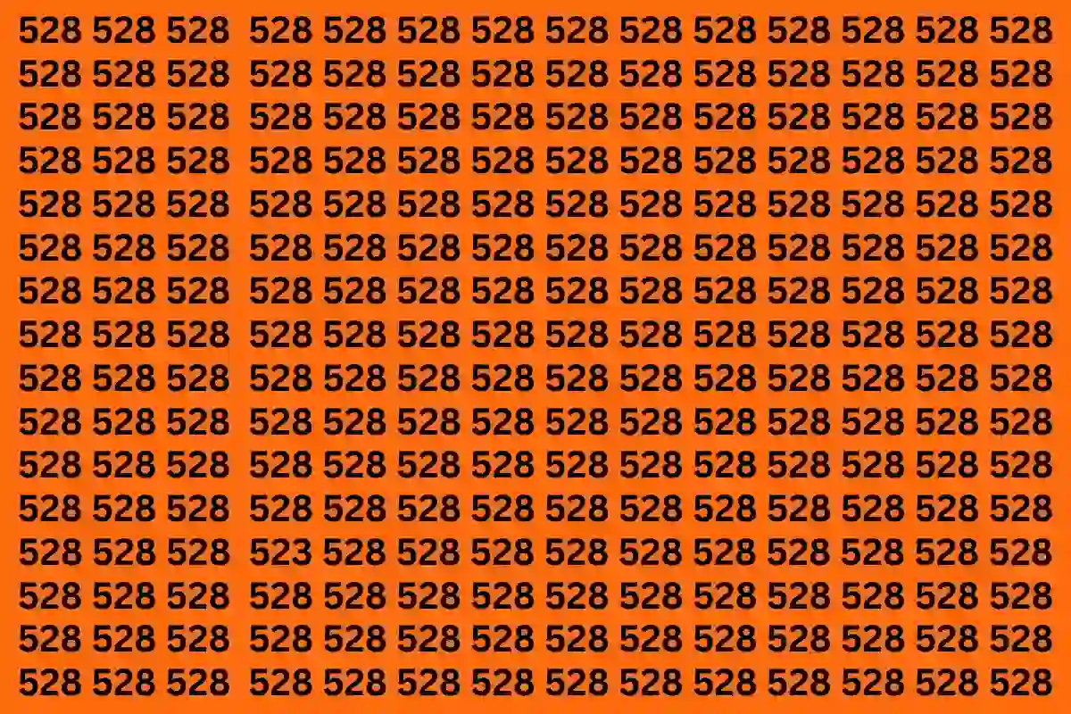 Optical Illusion: Can You Find the Number 523 Among 528 in 7 Seconds?